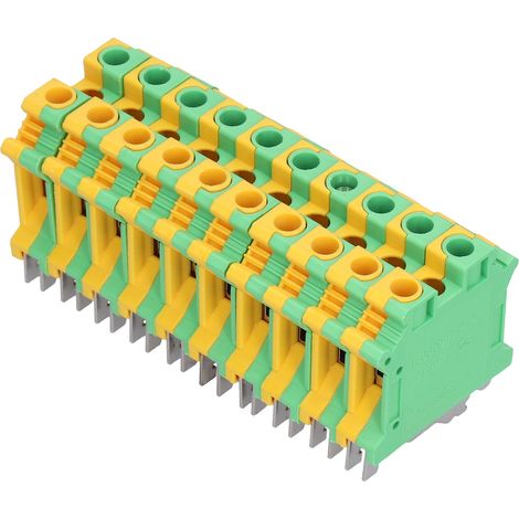 Packung mit 50 DIN-Schienen-Erdungsklemmen 76A USLKG-10, feuerfester Anschlussblock für 35-mm-Schiene, flammhemmende Erdungsverbindung, 10 mm² (1/5)