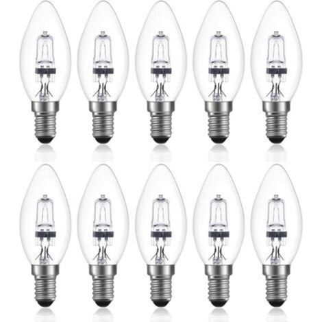 42W E14 C35 Dimmable ampoule halogène AC 220-240V Blanc Chaud 2700K e14 transparante ampoule halogene bougie (10pcs) (1/5)