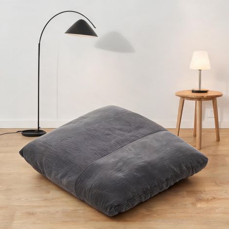 Canapé lounge au sol 2-en-1 145 cm gris cool 145 x 98 x 95 cm (1/5)