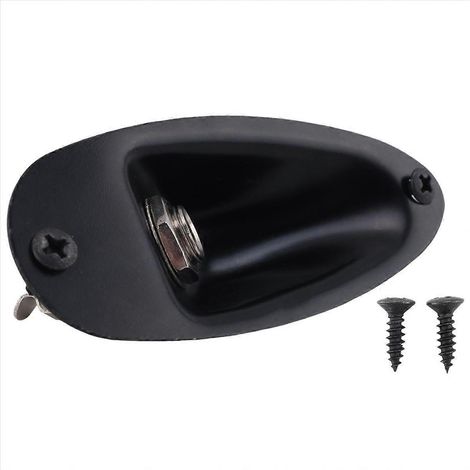 Prise jack d'entrée/sortie pour micro de guitare style bateau noir, 6,35 mm (1/4 pouce). (1/5)