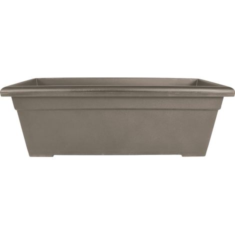 Romana Grande jardinière rectangulaire de 71,1 cm en Plastique léger avec Drainage pour terrasse, Piscine, Cappuccino (1/5)
