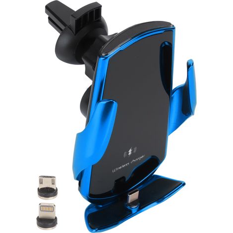 Support Voiture Magnétique Sans Fil avec Capteur Intelligent, Support de Ventilation Rapide 15W Bleu pour Téléphone (1/5)