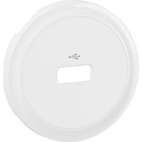 Enjoliveur prise USB DATA simple Céliane - Blanc (CB0325) (1/2)