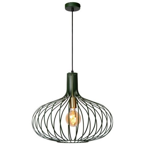 Suspension métal moderne verte Manuela E27 60W Lucide