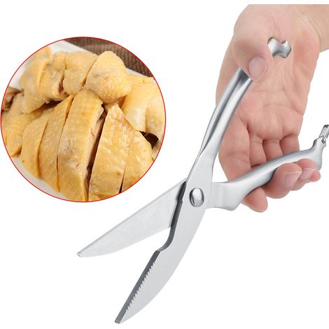 Ciseaux de cuisine en acier inoxydable pour barbecue, viande et poulet, pour couper les os (emballage en boîte carton) (1/5)