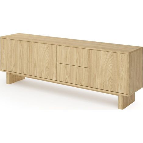 Meuble TV, couleur : chêne huilé, 183,3 x 61,7 x 38,1 cm (1/5)
