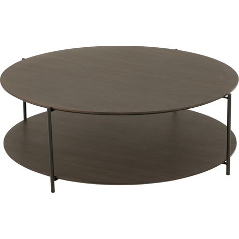 Table basse bois avec étagère ouverte Marron Foncé 113x113x38 cm (1/3)