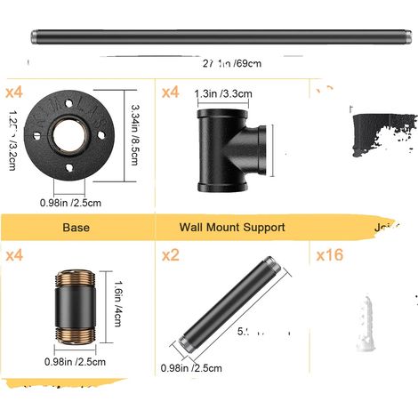 Rampa, struttura in acciaio resistente, versatile per uso interno/esterno, colore nero (1/2)