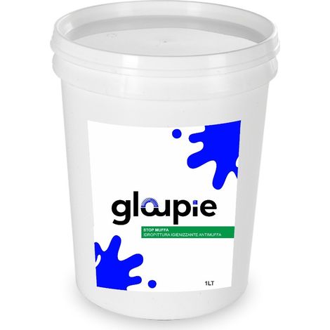 GLOUPIE STOP MUFFA Pittura All'Acqua Antimuffa Traspirante Per Pareti Ambienti Interni, 1 Litro, Bianco, Made In Italy (1/5)
