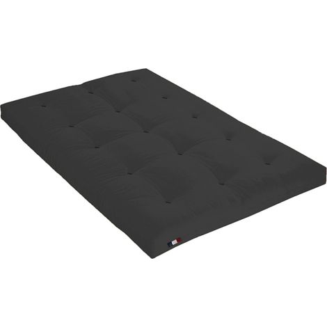 Matelas futon latex et fibres fabrication française Couleur Gris Anthracite 140 x 190 cm (1/3)