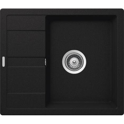 Granitspüle Victory S580.20 - Schwarz , ab 45er Unterschrank, 580 x 500 mm