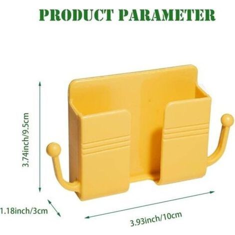 Ulisem Lot de 4 supports muraux pour téléphone portable avec crochets, support de rangement autocollant pour télécommande, support mural pour chargeur (1/3)