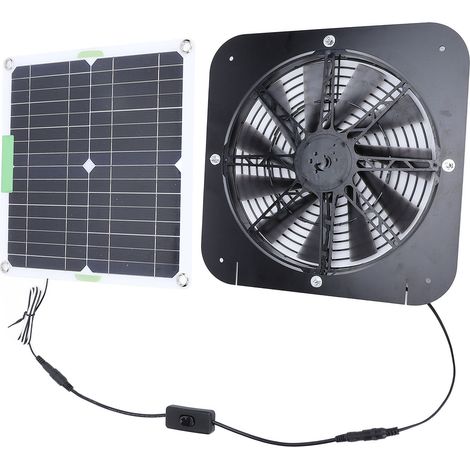 Panneau Solaire 100W Mono-Cristallin avec Câble de Commutation et Ventilateur d'Extraction 13.5 Pouces pour Maison de Toilettes pour Animaux (1/5)