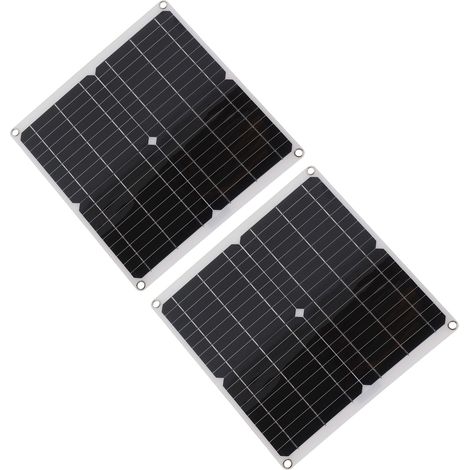 Lot de 2 modules de panneaux solaires flexibles 20 V 25 W avec contrôleur solaire 20 A, câble et pince pour batterie. (1/5)