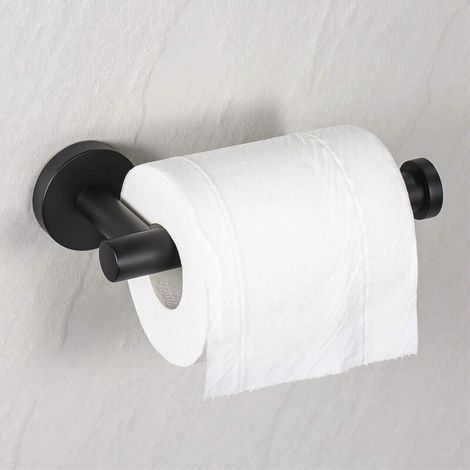 Black Toilet Roll Holder, Wall Mounted Toilet Paper Holder for Bathroom, SUS 304 Stainless Steel, Toilet Paper Holder (Matte Black)-RAPANDA (1/4)