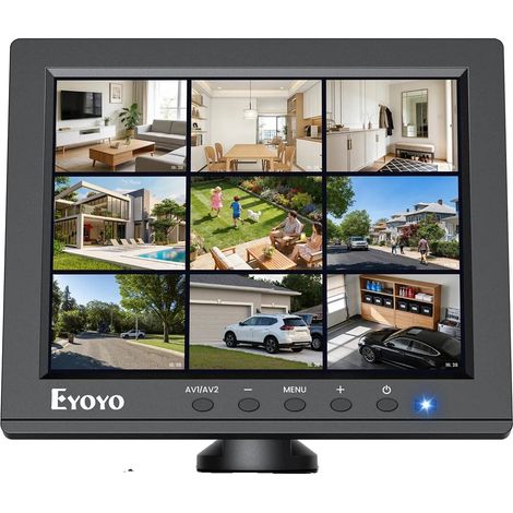 Monitor per telecamera di sicurezza con supporto HDMI, VGA e BNC, 8 pollici 1024x768 (1/2)