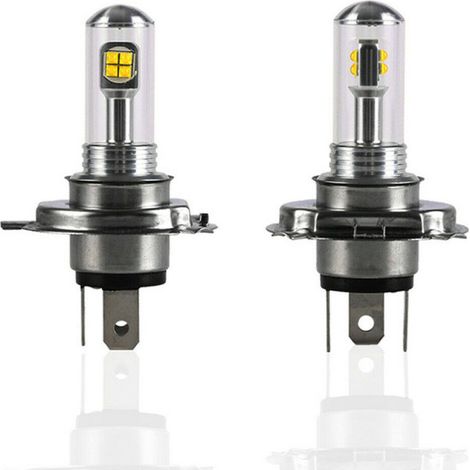 2er-Set LED-Scheinwerferlampen H4 X4 HS1 12 V–24 V Weiß 6000 K