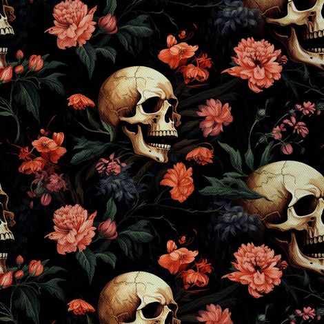 Tela Oxford decorativa para exteriores - Motivo de calavera I DX4689 (1/5)
