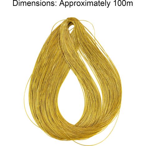 Corde tressée de 100 mètres, fil doré et argenté, pour décorations de sapin de Noël, bricolage et étiquettes cadeaux. (1/5)