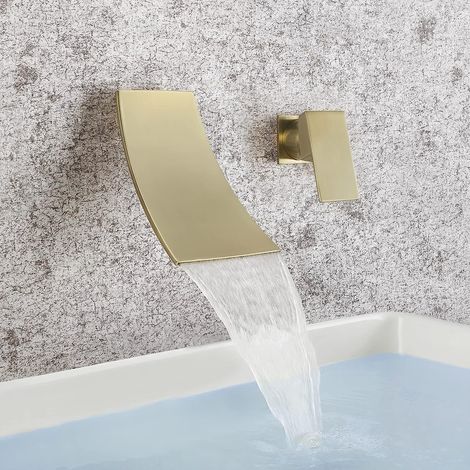 Wall Mounted Faucet Bathroom Bathroom Sink Faucet Single Handle Sink Faucet Lavender Faucet,Gold (1/4)