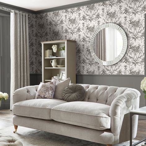 Papier peint intissé Laura Ashley Tuileries Charcoal 1005 x 52cm Gris (1/5)