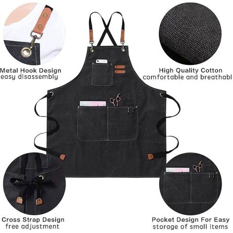 Tablier en toile épaisse pour manucure, barbecue, usage domestique, restauration et cuisine