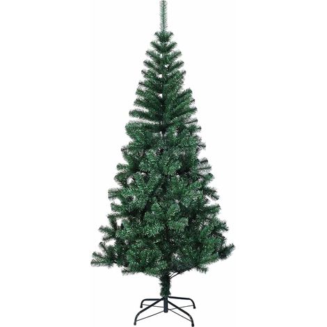 Albero di Natale Albero natalizio Albero festivo Artificiale Punte Iridescenti Verde 120 cm PVC (1/5)
