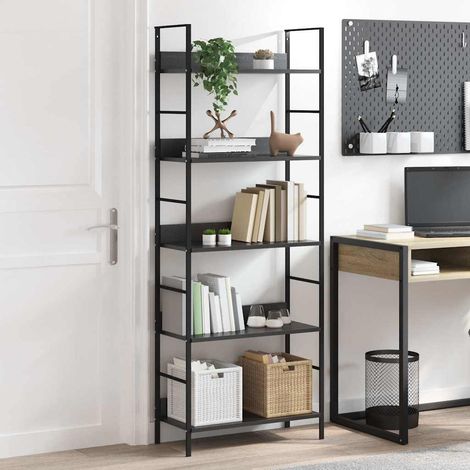 Maison Exclusive - Scaffale Libri 5 Ripiani Nero 60x27,6x128,5cm Legno Multistrato (1/5)