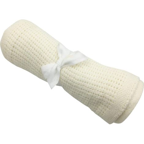 Lit bébé coton doux couverture bébé garçon fille chaude tricotée couverture de couchage (beige) (1/5)