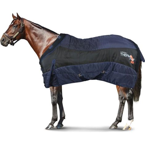 155 cm, Blu e Nero: Coperta da box imbottita 300g e tessuto esterno 1200 denari modello Thermo hot (1/5)