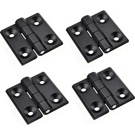 4 Pièces Trous de Charnière Plats Pliants, Exterieur Charnière Inox, Charniere Porte Lourde, pour Portes Fixes, Portes D'entrée, Portes de Chambres, Portes de Jardin, Portes CoupeFeu (1/5)