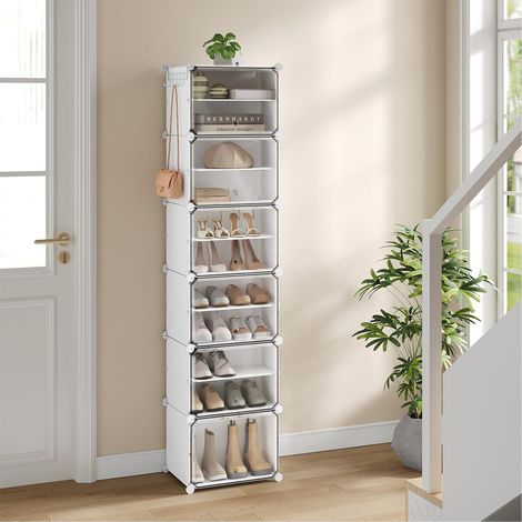 WOLTU Zapatero con 2x6 compartimentos, capacidad para 24 pares, ahorra espacio. blanco (1/5)