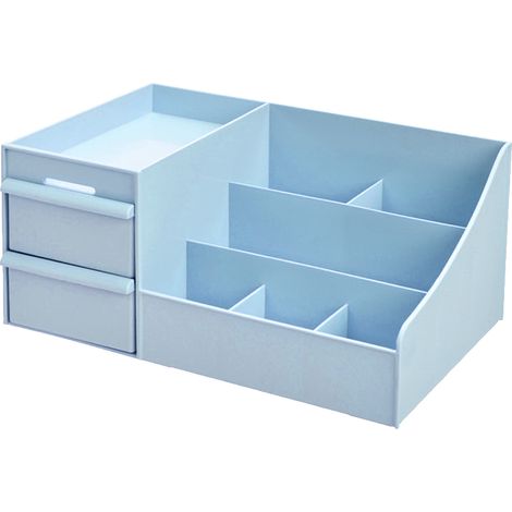 1 Organisateur de maquillage, Boîte de rangement cosmétique avec tiroir, Plastique durable, Pour coiffeuse et bureau (1/5)