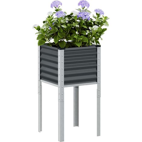 Garten-Pflanzgefäß Anthrazit 45 x 45 x 88 cm Stahl