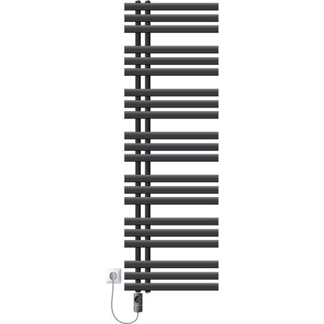 LuxeBath Elektrischer Badheizkörper IronEM 500x1600mm Anthrazit + Heizstab 1200W Thermostat Digitalanzeige, Handtuchheizkörper mit Heizpatrone, Elektro Handtuchwärmer Paneelheizkörper Designheizkörper (1/5)