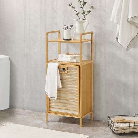 Cesto de Ropa Sucia de Bambú Rendalen 40x30x95 cm [en.casa] (1/5)
