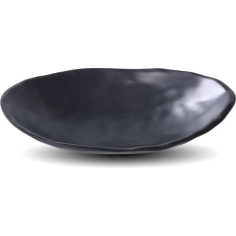 Decorative entryway tray - Matte black - Oval - For hallway and entryway - For keys, jewelry, coins - Black decorative tray - 19.1 x 12.5 x 2 cm (1/5)