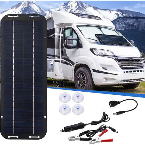 Conjunto de paneles solares de silicio policristalino de 6 W y 12 V, profesionales, altamente eficientes y portátiles, ideales para acampar y viajar. (1/5)