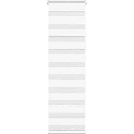 Store vénitien à motif zèbre blanc, 40 x 100 cm, largeur du tissu 35,9 cm, matière polyester. (1/5)