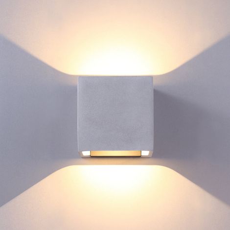 [GEBRAUCHT] B-Ware Wandleuchte Außenleuchte Lucande Led Lampe Leuchte Betongrau Glas Warmweiß Riak