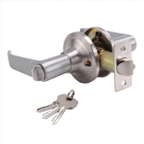 Poignée de porte avec serrure pour entrée coulissante, usage domestique, intérieur chambre, maison, verrou de sécurité, kit de quincaillerie (1/5)
