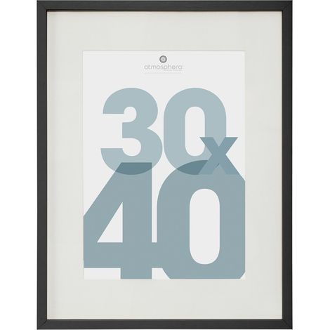 Atmosphera – Cadre photo noir 30x40 cm – MDF et verre – Passe-partout pour photo 20x29 cm – Pour décoration intérieure