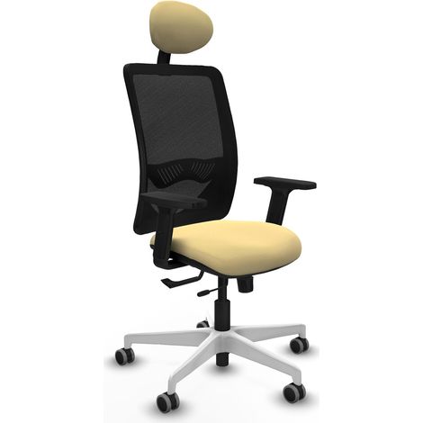 Silla de oficina piqueras y crespo Zulema crema marco blanco (1/2)
