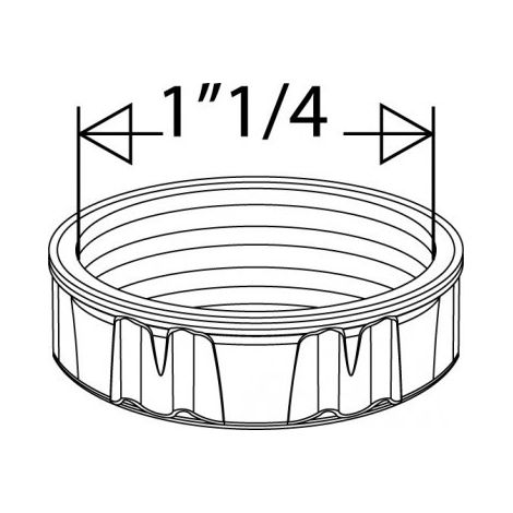 Valentin - Écrou plastique 1"1/4 siphon évier - 01240000100 (1/2)