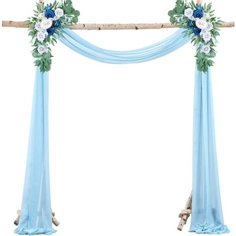 75 x 600 cm hellblauer Chiffonstoff für Hochzeitsschleier und -vorhänge (1/5)