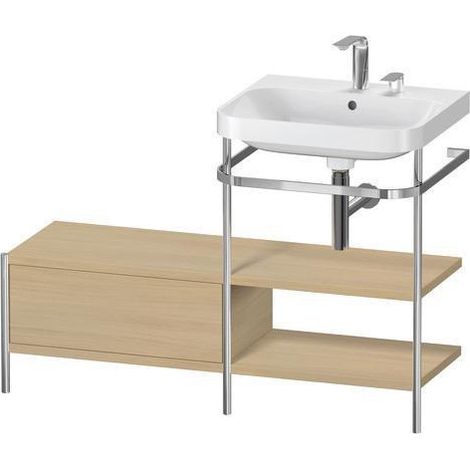 Ensemble lavabo HAPPY D.2 PLUS 1200x490mm sans trou de robinetterie, blanc super mat