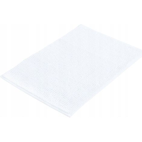 Tappeto da bagno morbido 40x60 cm in microfibra bianca rettangolare Bisk 08 1 pz.