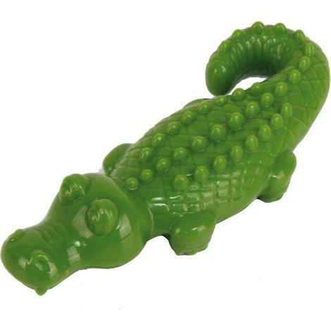 Jouet pour chien en forme de crocodile, adapté aux chiens à la morsure puissante, de 15,2 cm de diamètre.