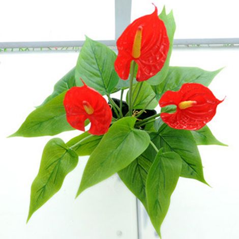 Fleurs Artificielles pour Salon - Plantes en Pot Décoratives en Plastique Imitation (1/5)