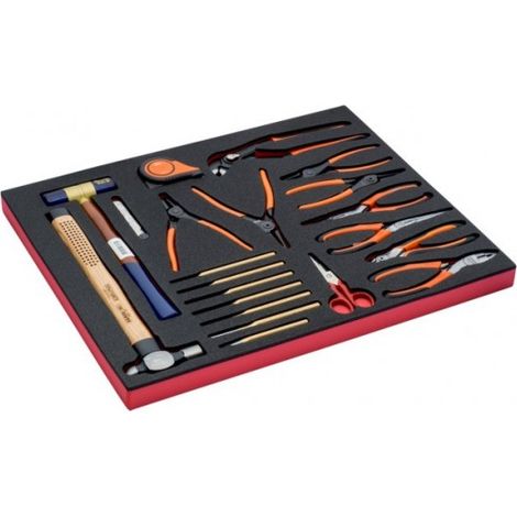 BAHCO - Jeu de mètre ruban/outils de frappe/pinces, module mousse 3/3 Fit&Go - 21 pcs
